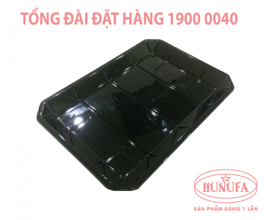 Khay nhựa đựng thực phẩm M12-Đen