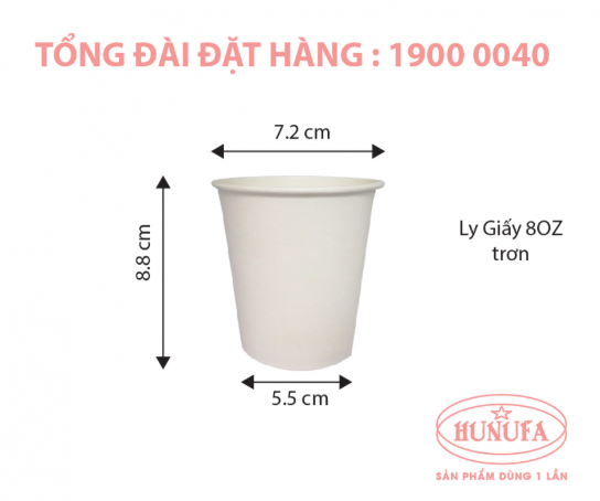 ly giấy 8oz 240ml